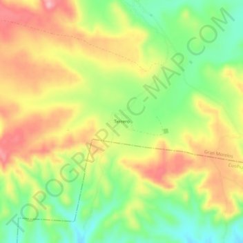 Carte topographique Terrero, altitude, relief