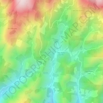 Carte topographique Pedra Lisa Alta, altitude, relief