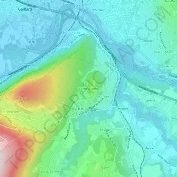 Carte topographique Le Mont Gosse, altitude, relief