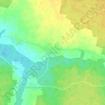 Carte topographique Ndorna, altitude, relief