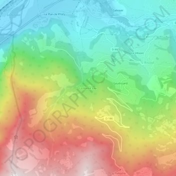 Carte topographique La Bonne eau, altitude, relief