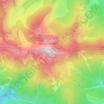 Carte topographique Risserkogel, altitude, relief