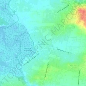 Carte topographique Los Gallos, altitude, relief
