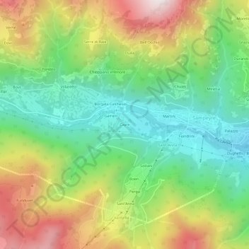Carte topographique Cayre, altitude, relief