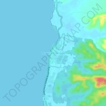 Carte topographique Dusun I Toengge, altitude, relief