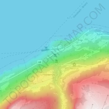 Carte topographique Giessbachfälle, altitude, relief