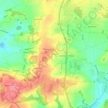 Carte topographique Fenêtre, altitude, relief