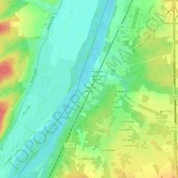 Carte topographique La Côte aux Merles, altitude, relief