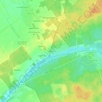 Carte topographique l'Ormetrou, altitude, relief