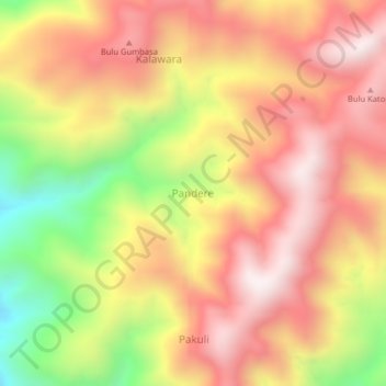 Carte topographique Pandere, altitude, relief