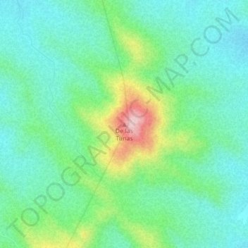 Carte topographique De las Tunas, altitude, relief