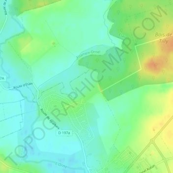 Carte topographique Les Clairs Chênes, altitude, relief