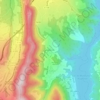 Carte topographique Garcinnière, altitude, relief