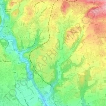 Carte topographique Calò, altitude, relief