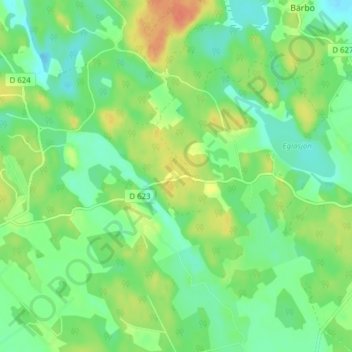 Carte topographique Hultstugan, altitude, relief
