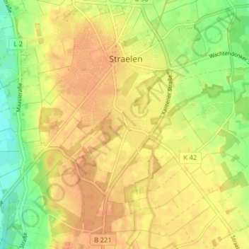 Carte topographique Zand, altitude, relief