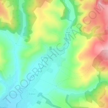 Carte topographique Filia, altitude, relief