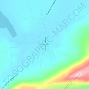 Carte topographique Ahuatlán, altitude, relief