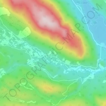 Carte topographique Manson Creek, altitude, relief