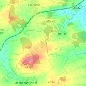 Carte topographique Laufenbürg, altitude, relief