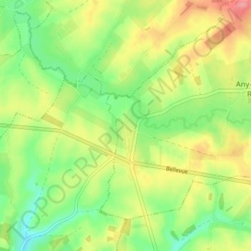 Carte topographique Les Hausseaux, altitude, relief