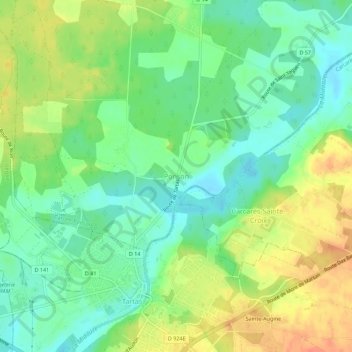 Carte topographique Ponson, altitude, relief