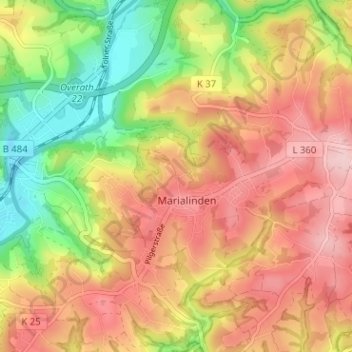 Carte topographique Höhe, altitude, relief