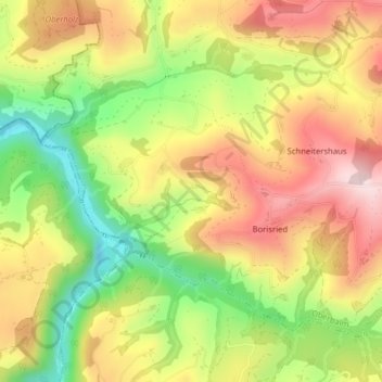 Carte topographique Zelgisried, altitude, relief