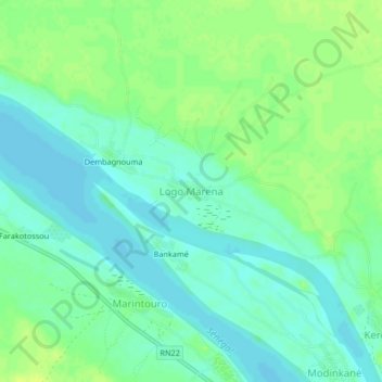 Carte topographique Logo Marena, altitude, relief