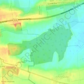 Carte topographique Herbillon, altitude, relief