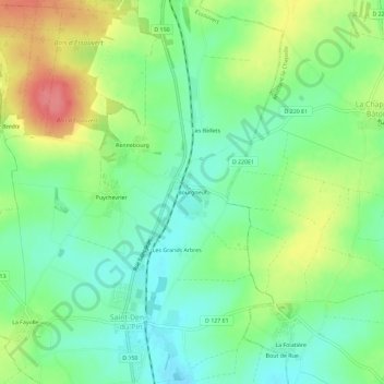 Carte topographique Bourgneuf, altitude, relief