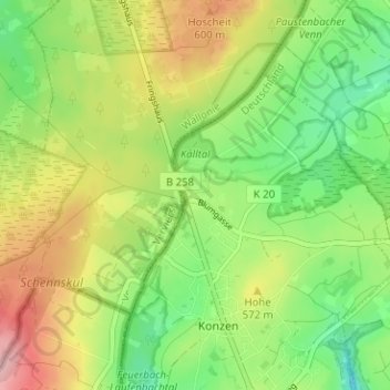 Carte topographique Entenpfuhl, altitude, relief
