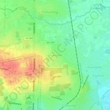 Carte topographique Ban Nongpie, altitude, relief