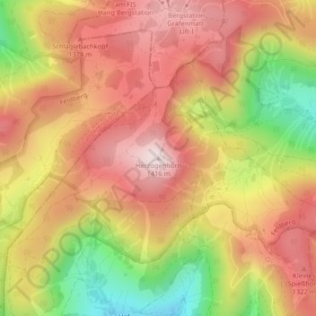 Carte topographique Herzogenhorn, altitude, relief