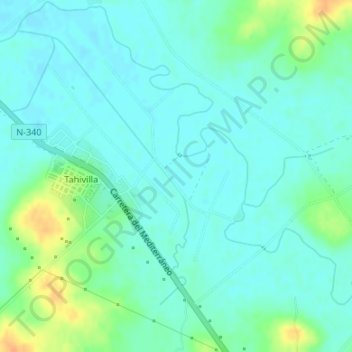 Carte topographique Tahivilla, altitude, relief