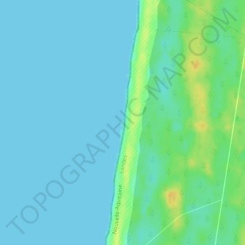 Carte topographique Plage de Mimizan, altitude, relief