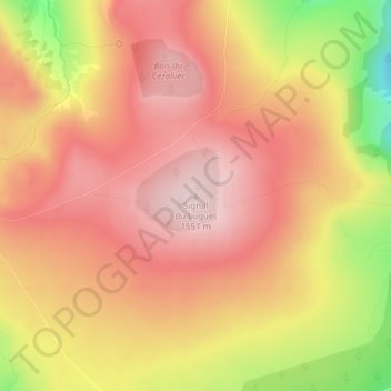 Carte topographique Signal du Luguet, altitude, relief