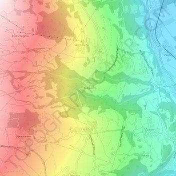 Carte topographique Portein, altitude, relief