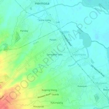 Carte topographique Sampalok Lake, altitude, relief