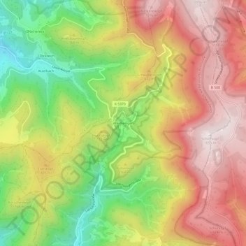 Carte topographique Allerheiligen, altitude, relief