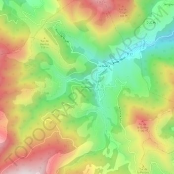 Carte topographique Perteguet, altitude, relief
