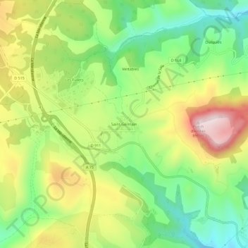 Carte topographique Saint-Germain, altitude, relief
