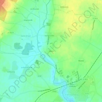 Carte topographique Crasnes, altitude, relief
