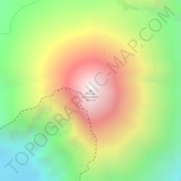 Carte topographique Volcán Santa María, altitude, relief