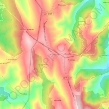 Carte topographique Casa Fonchave, altitude, relief