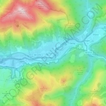 Carte topographique Narvarte, altitude, relief