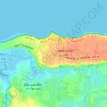 Carte topographique Le Guay, altitude, relief