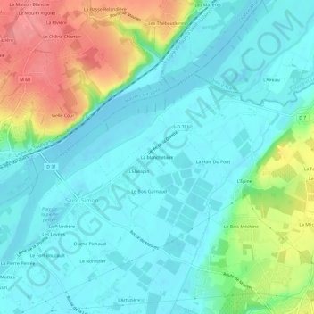 Carte topographique La blanchetière, altitude, relief