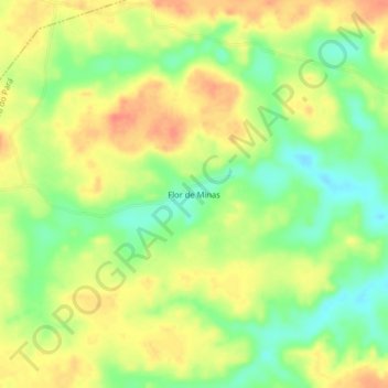 Carte topographique Flor de Minas, altitude, relief