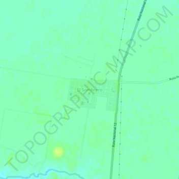 Carte topographique El Sombrero, altitude, relief